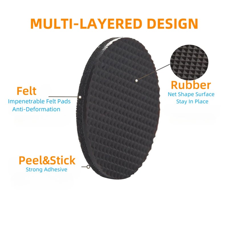 Furnigear Non Slip Furniture Pads - Self Adhesive Rubber Anti Skid Pads Grippers Rubber Chair Feet Furniture Pads for Hardwood Floors -Protectors for Furniture Table Legs Anti Slip 108 Pcs 1"" Round - Image 3